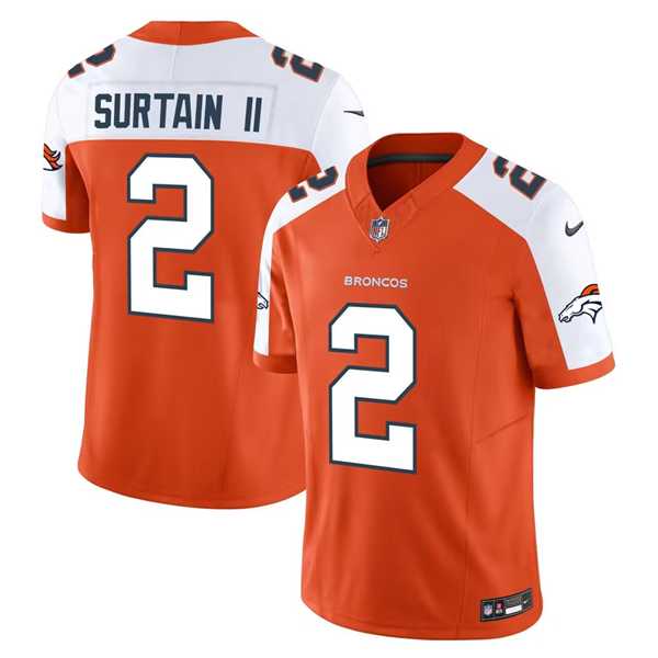 Men & Women & Youth Denver Broncos #2 Pat Surtain II Orange 2024 Draft F.U.S.E. Alternate Vapor Limited Stitched Jersey